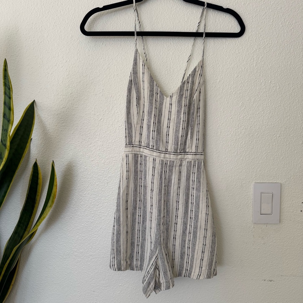 Lush | Striped Open Back Romper